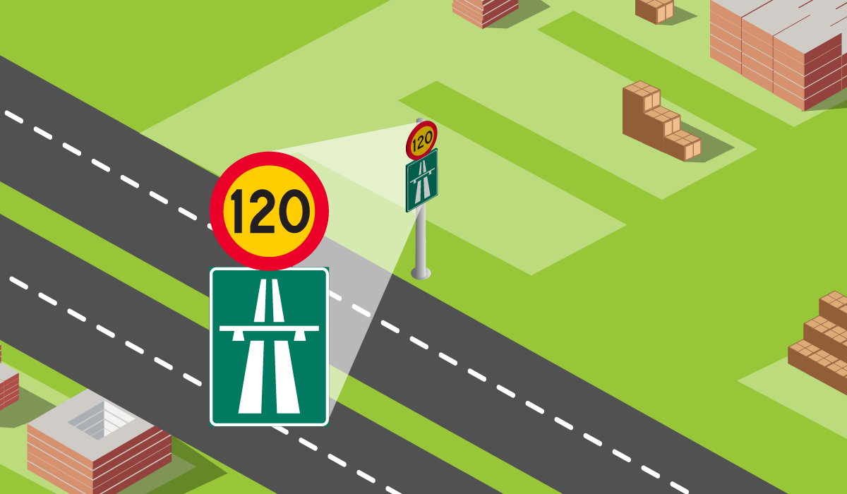 Definition av väg, körbana, körfält och vägren.