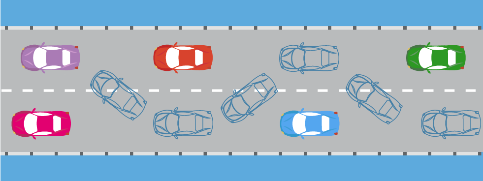 Example of unlawful slaloming.